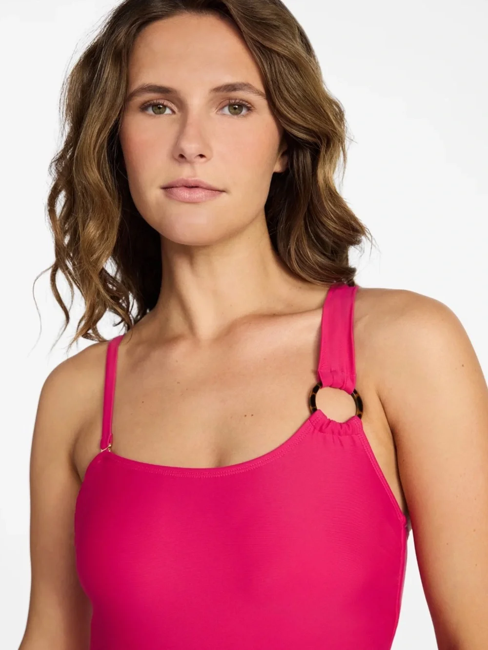 Time and Tru Women's One Shoulder One Piece Swimsuit